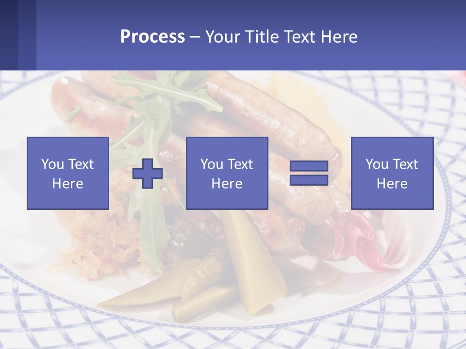A Plate Of Food With Sausages And Vegetables On It PowerPoint Template