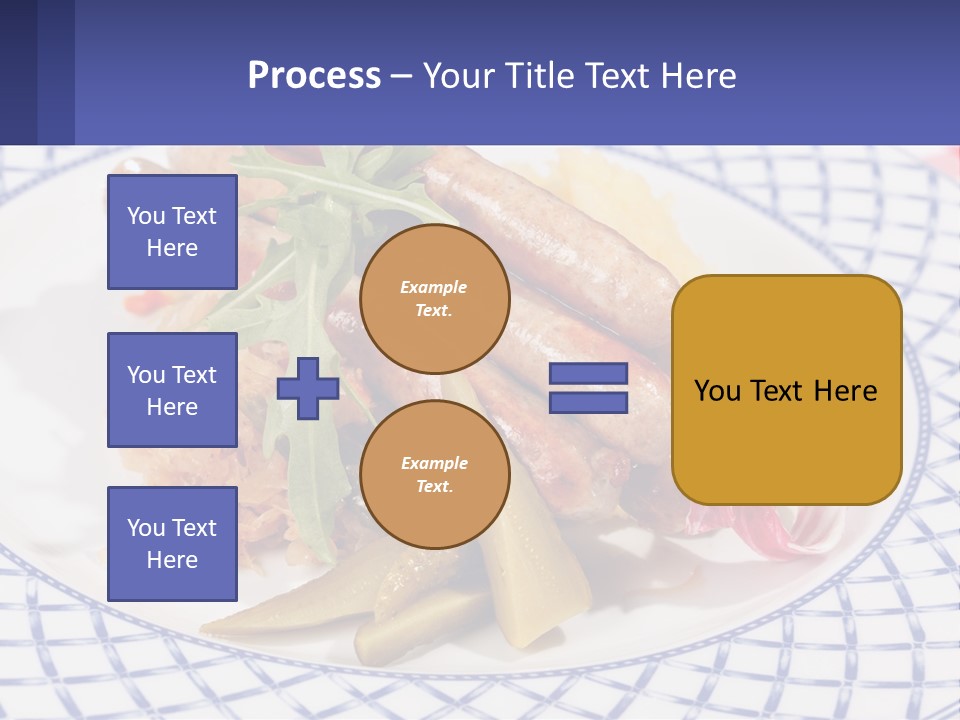 A Plate Of Food With Sausages And Vegetables On It PowerPoint Template