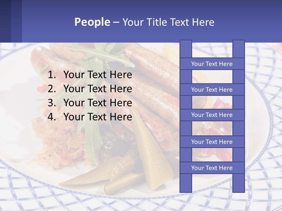 A Plate Of Food With Sausages And Vegetables On It PowerPoint Template