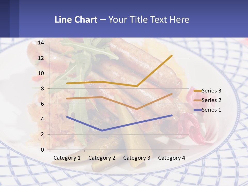 A Plate Of Food With Sausages And Vegetables On It PowerPoint Template