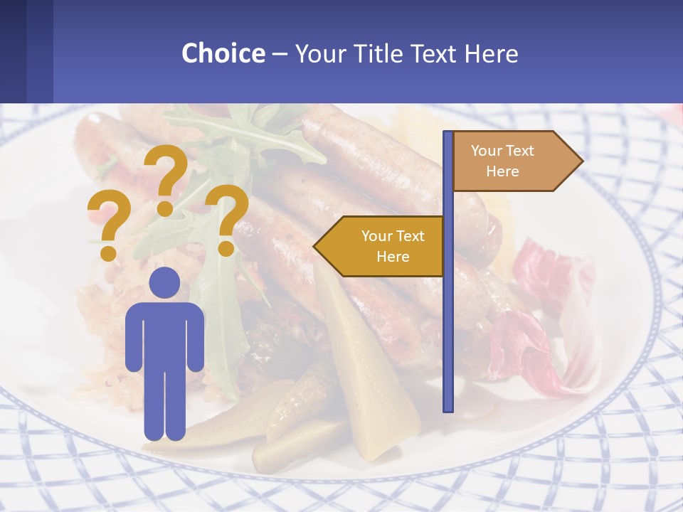 A Plate Of Food With Sausages And Vegetables On It PowerPoint Template