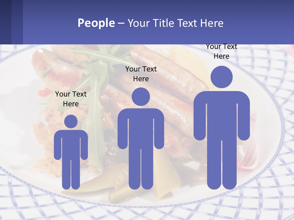 A Plate Of Food With Sausages And Vegetables On It PowerPoint Template