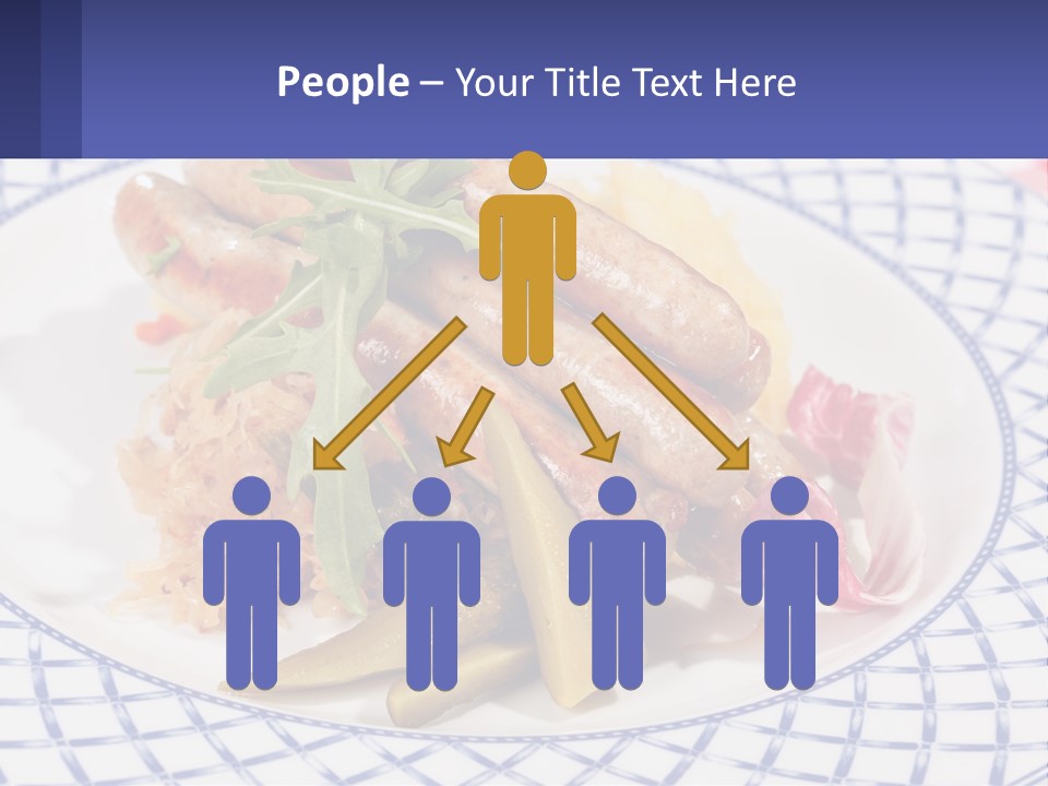 A Plate Of Food With Sausages And Vegetables On It PowerPoint Template