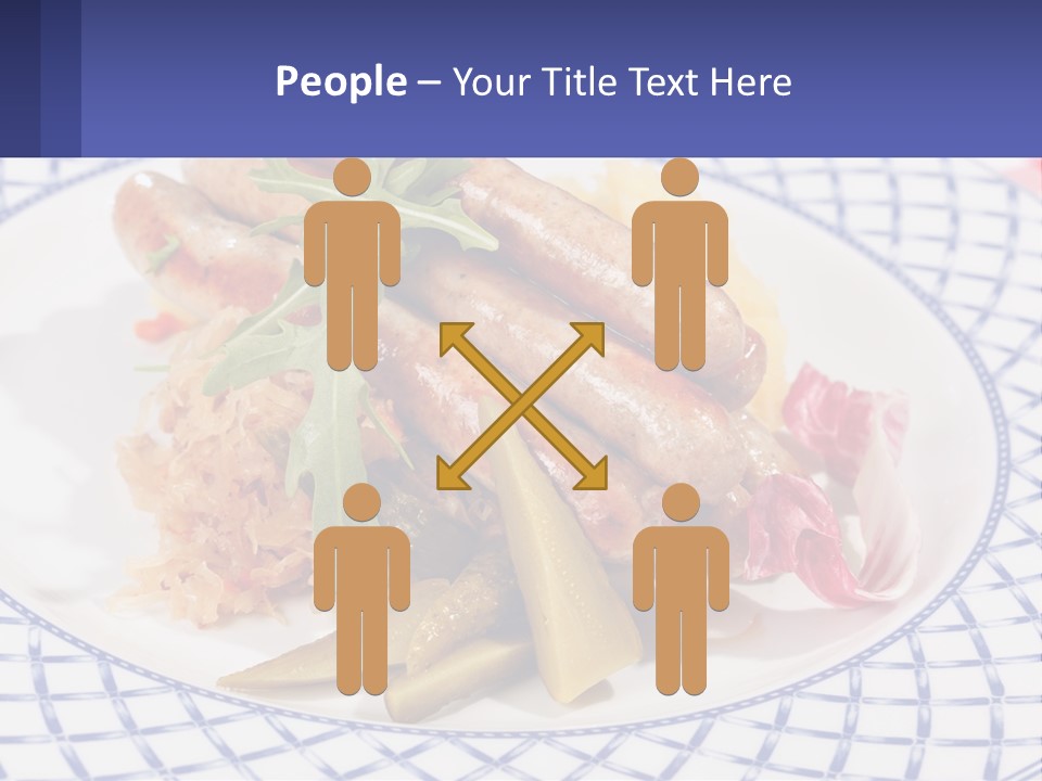 A Plate Of Food With Sausages And Vegetables On It PowerPoint Template