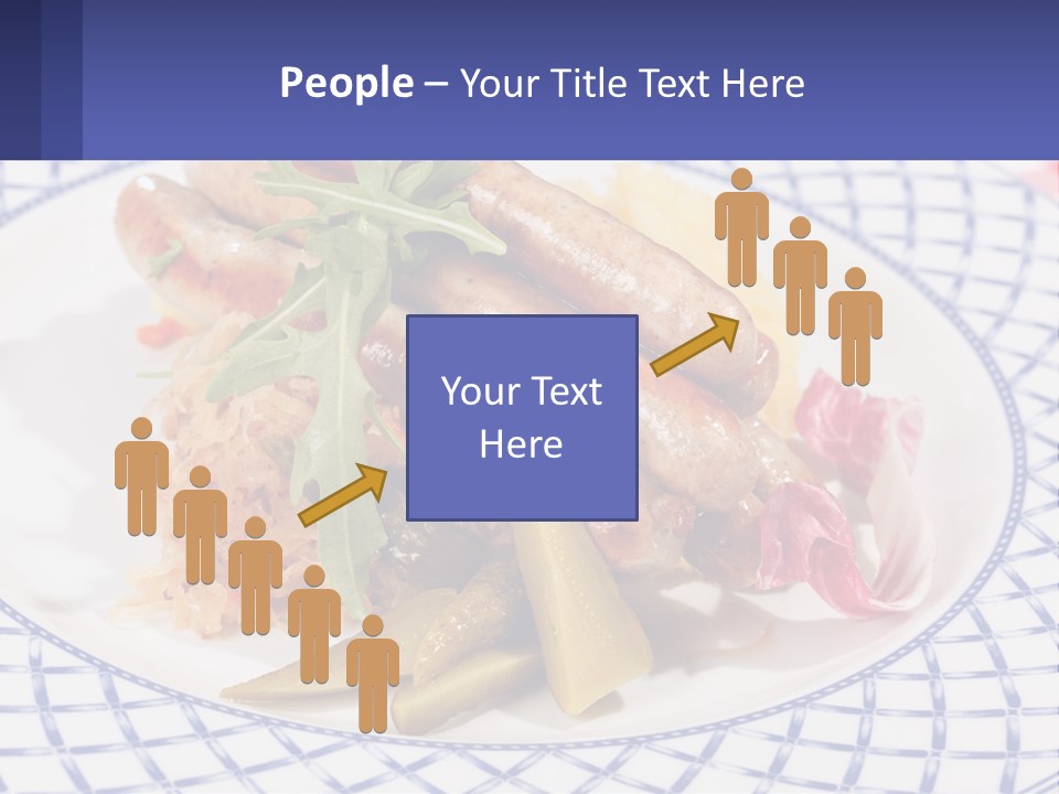 A Plate Of Food With Sausages And Vegetables On It PowerPoint Template