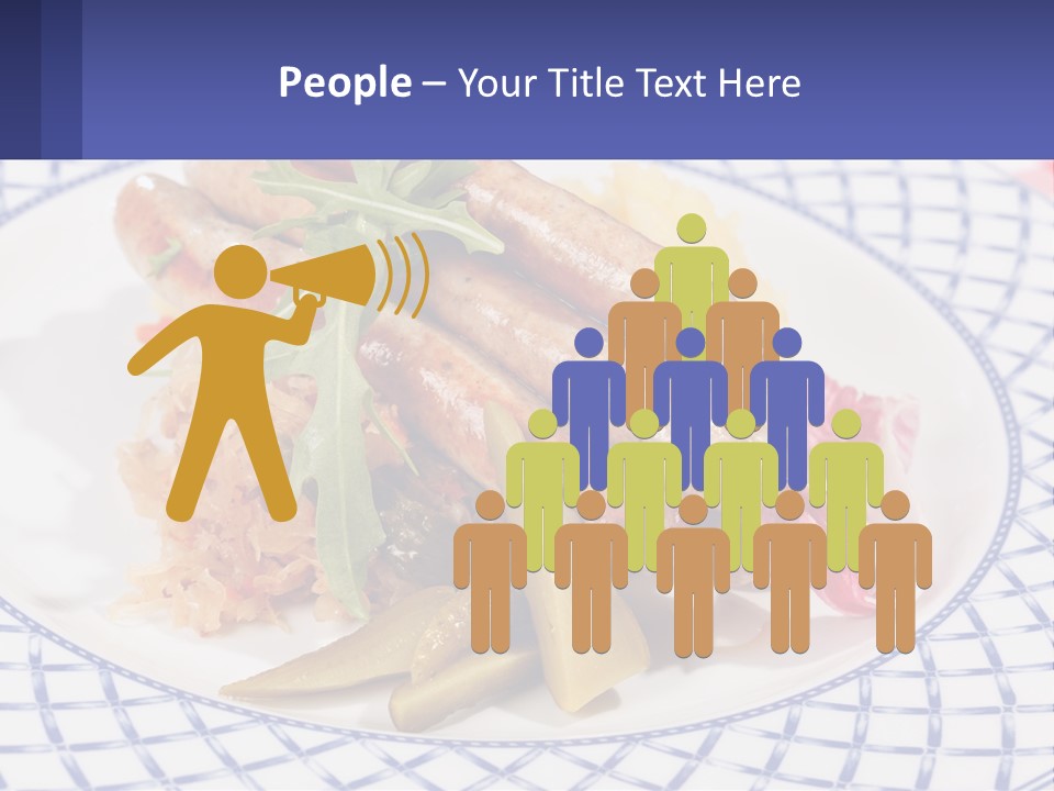 A Plate Of Food With Sausages And Vegetables On It PowerPoint Template