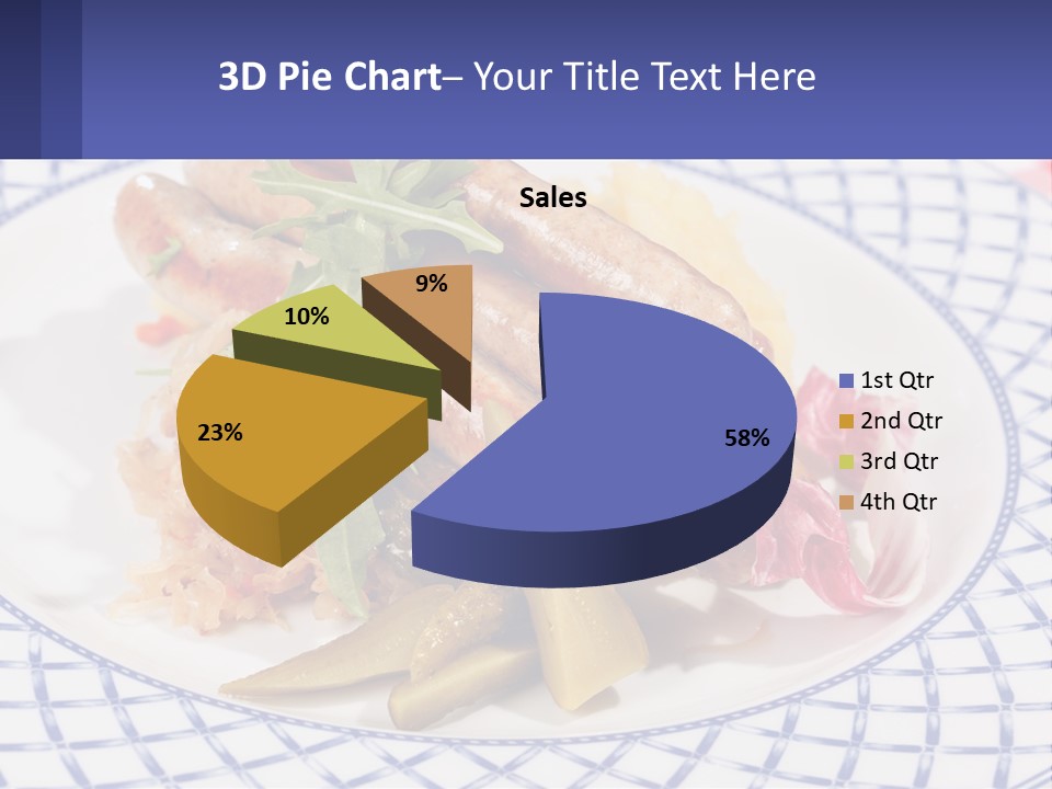 A Plate Of Food With Sausages And Vegetables On It PowerPoint Template