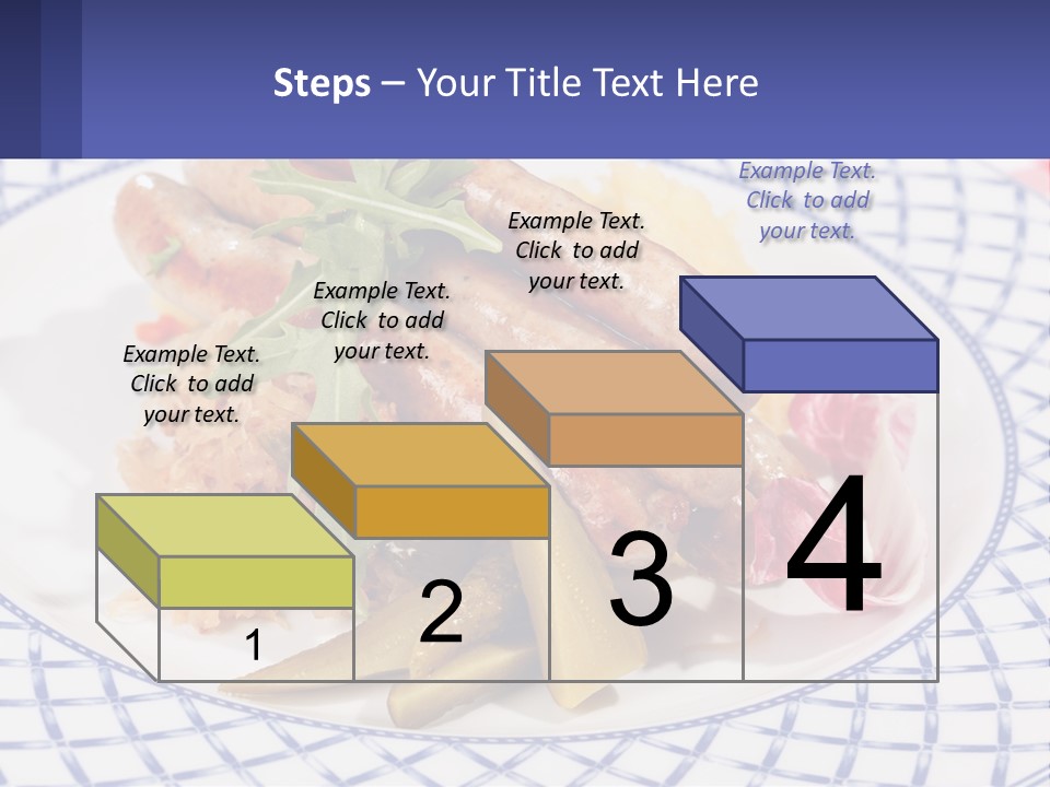 A Plate Of Food With Sausages And Vegetables On It PowerPoint Template