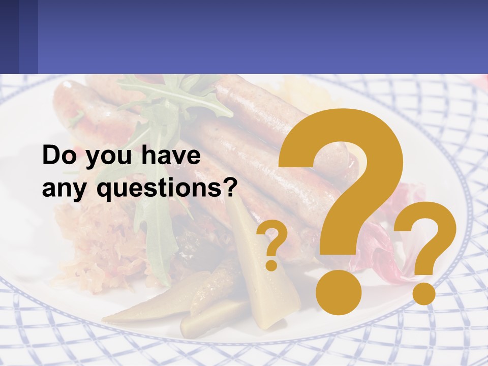 A Plate Of Food With Sausages And Vegetables On It PowerPoint Template