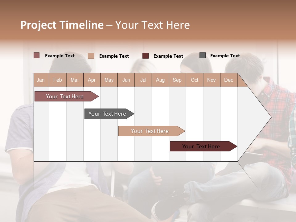 A Group Of People Sitting On A Bench Looking At Their Cell Phones PowerPoint Template
