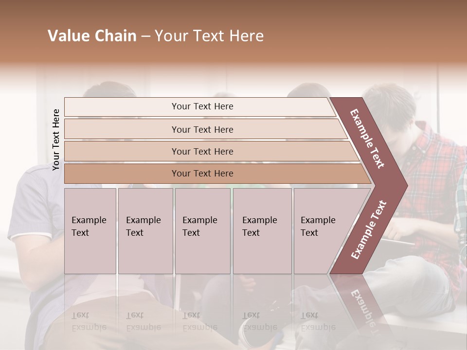 A Group Of People Sitting On A Bench Looking At Their Cell Phones PowerPoint Template
