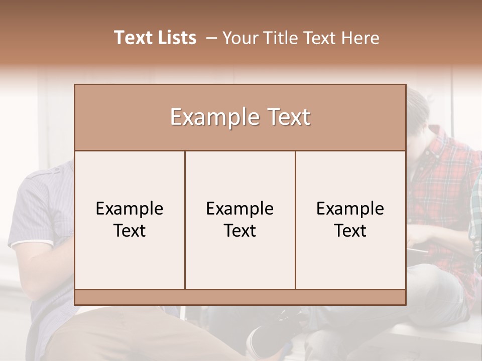 A Group Of People Sitting On A Bench Looking At Their Cell Phones PowerPoint Template