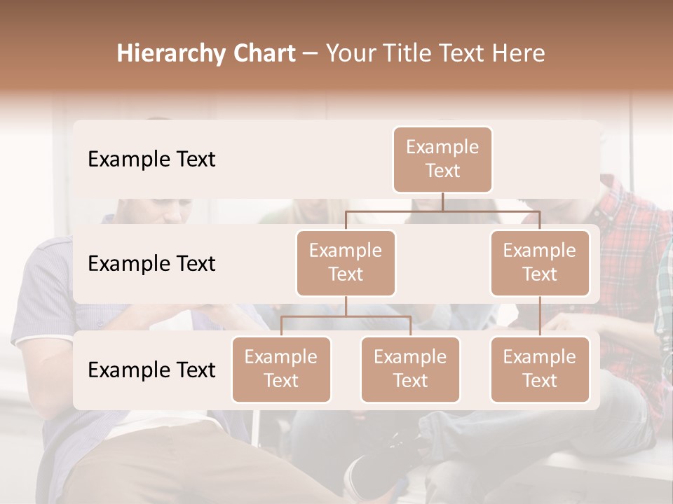 A Group Of People Sitting On A Bench Looking At Their Cell Phones PowerPoint Template