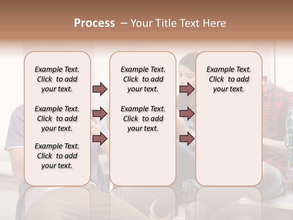 A Group Of People Sitting On A Bench Looking At Their Cell Phones PowerPoint Template