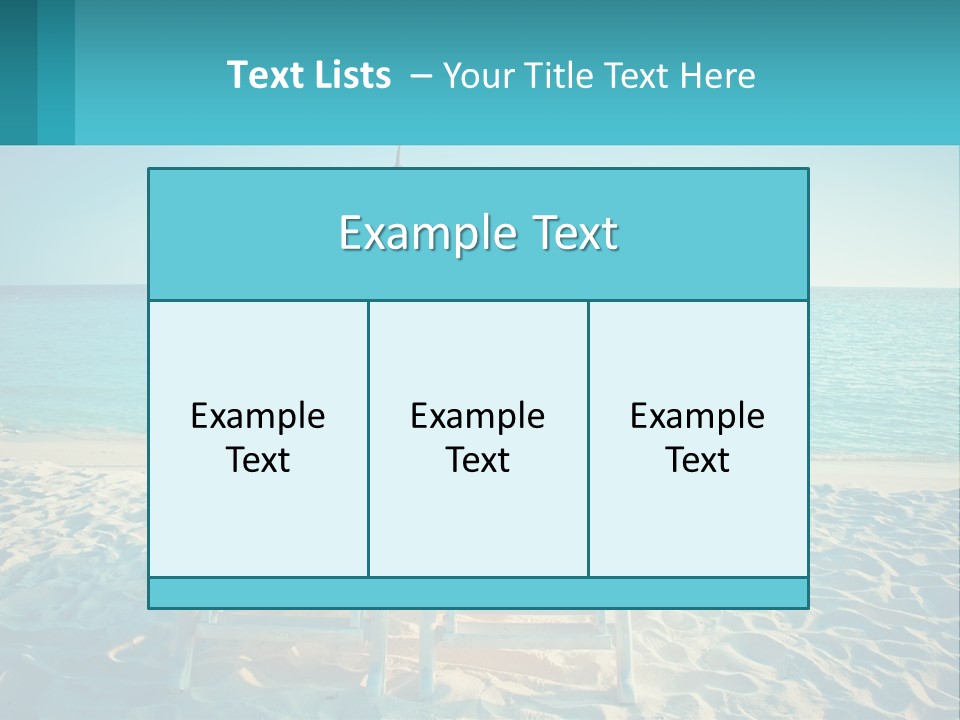 Two Chairs And An Umbrella On A Beach PowerPoint Template