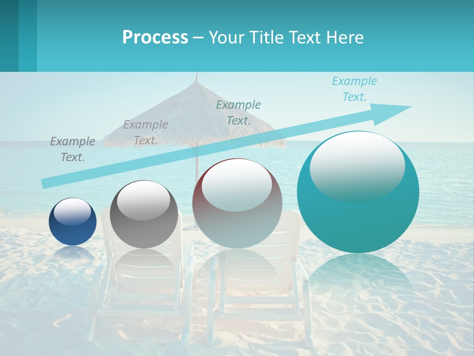 Two Chairs And An Umbrella On A Beach PowerPoint Template