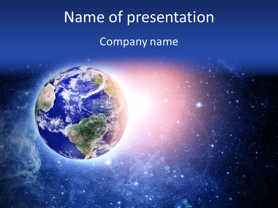 A Picture Of The Earth With Stars In The Background PowerPoint Template