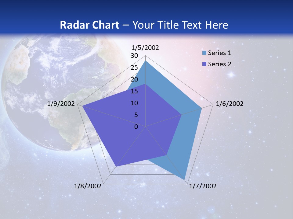 A Picture Of The Earth With Stars In The Background PowerPoint Template