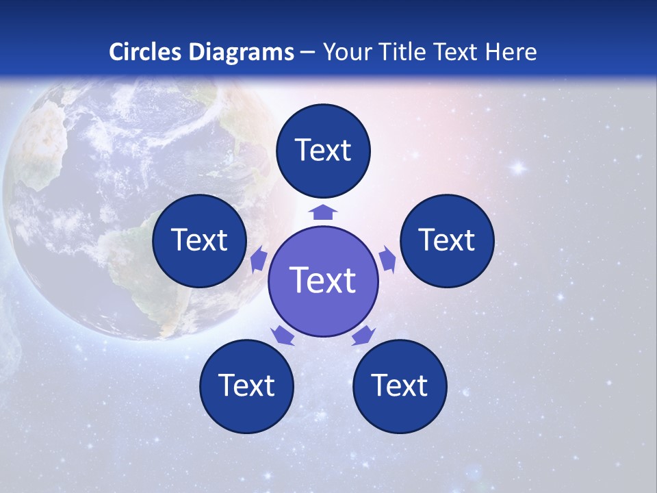 A Picture Of The Earth With Stars In The Background PowerPoint Template