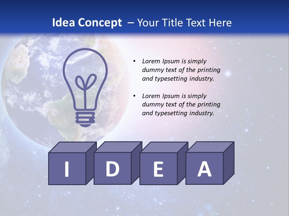 A Picture Of The Earth With Stars In The Background PowerPoint Template