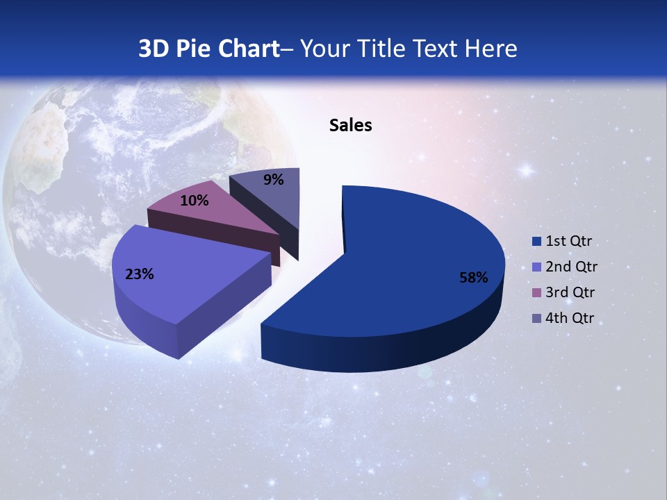 A Picture Of The Earth With Stars In The Background PowerPoint Template