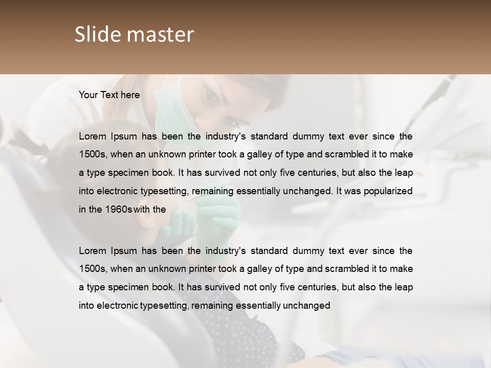 A Young Girl Getting Her Teeth Checked By A Dentist PowerPoint Template