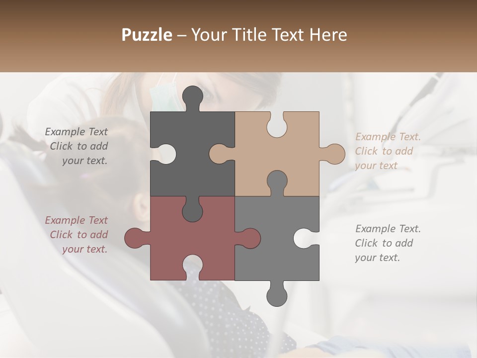 A Young Girl Getting Her Teeth Checked By A Dentist PowerPoint Template