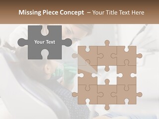 A Young Girl Getting Her Teeth Checked By A Dentist PowerPoint Template