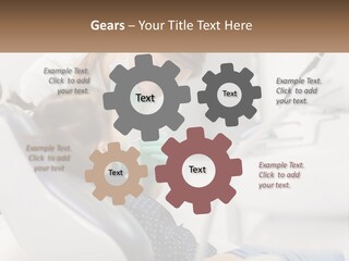 A Young Girl Getting Her Teeth Checked By A Dentist PowerPoint Template