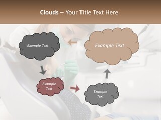 A Young Girl Getting Her Teeth Checked By A Dentist PowerPoint Template
