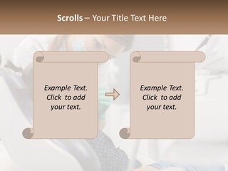 A Young Girl Getting Her Teeth Checked By A Dentist PowerPoint Template