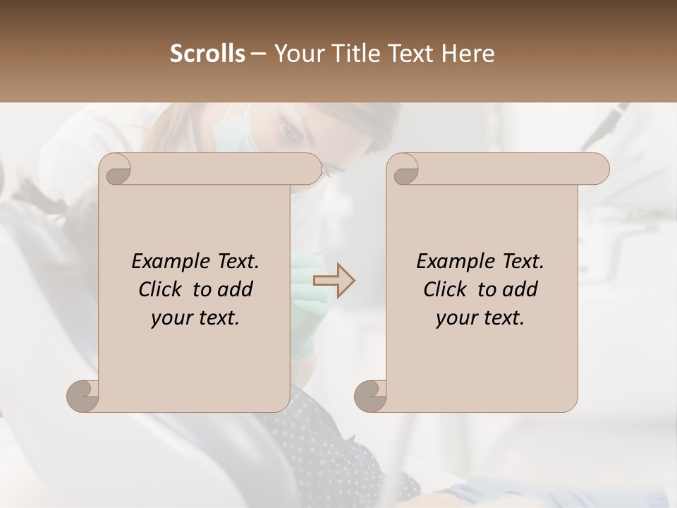 A Young Girl Getting Her Teeth Checked By A Dentist PowerPoint Template