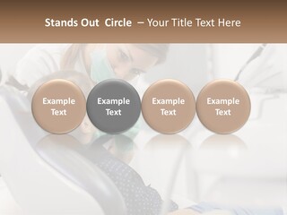 A Young Girl Getting Her Teeth Checked By A Dentist PowerPoint Template