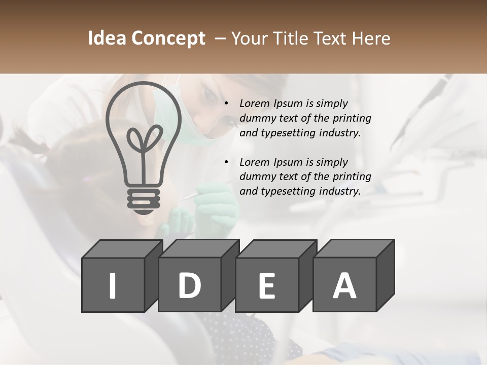 A Young Girl Getting Her Teeth Checked By A Dentist PowerPoint Template