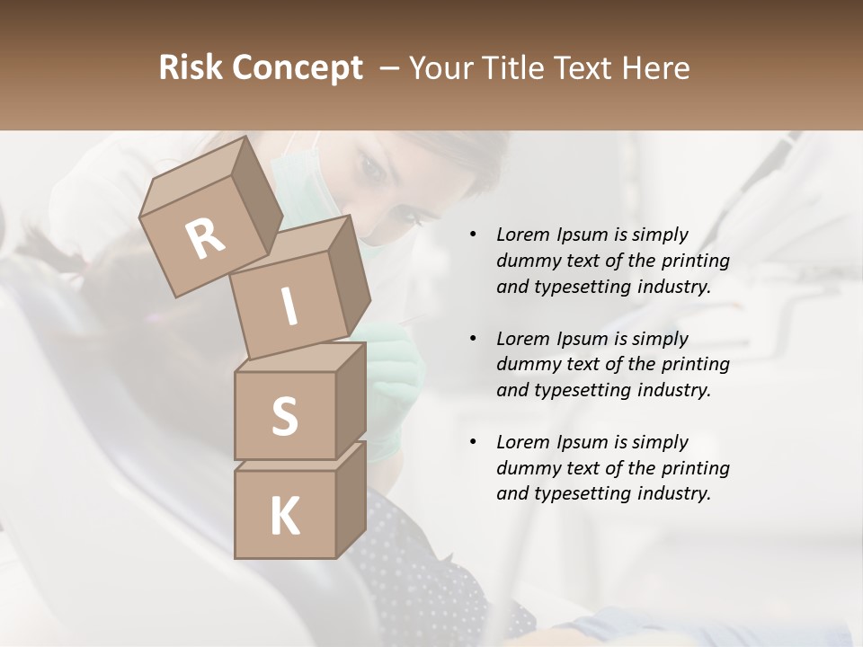 A Young Girl Getting Her Teeth Checked By A Dentist PowerPoint Template