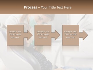 A Young Girl Getting Her Teeth Checked By A Dentist PowerPoint Template