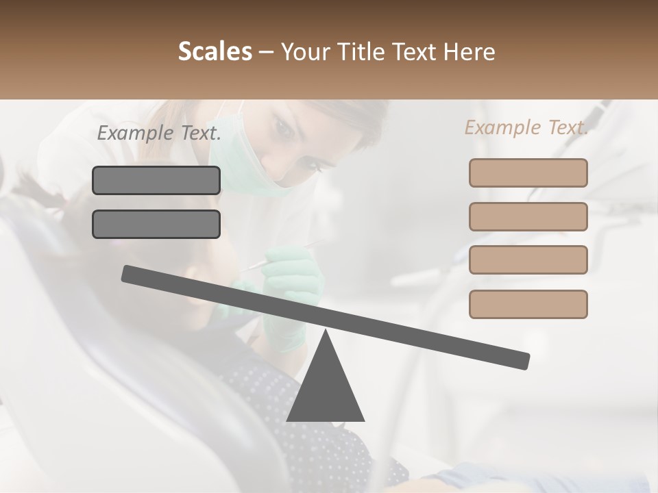 A Young Girl Getting Her Teeth Checked By A Dentist PowerPoint Template