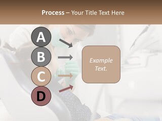 A Young Girl Getting Her Teeth Checked By A Dentist PowerPoint Template