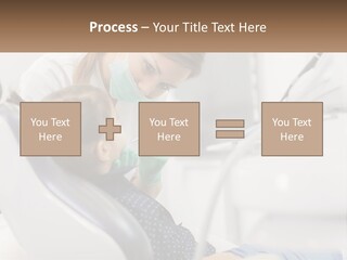 A Young Girl Getting Her Teeth Checked By A Dentist PowerPoint Template