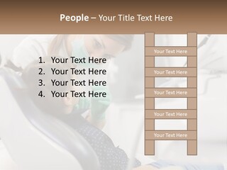 A Young Girl Getting Her Teeth Checked By A Dentist PowerPoint Template