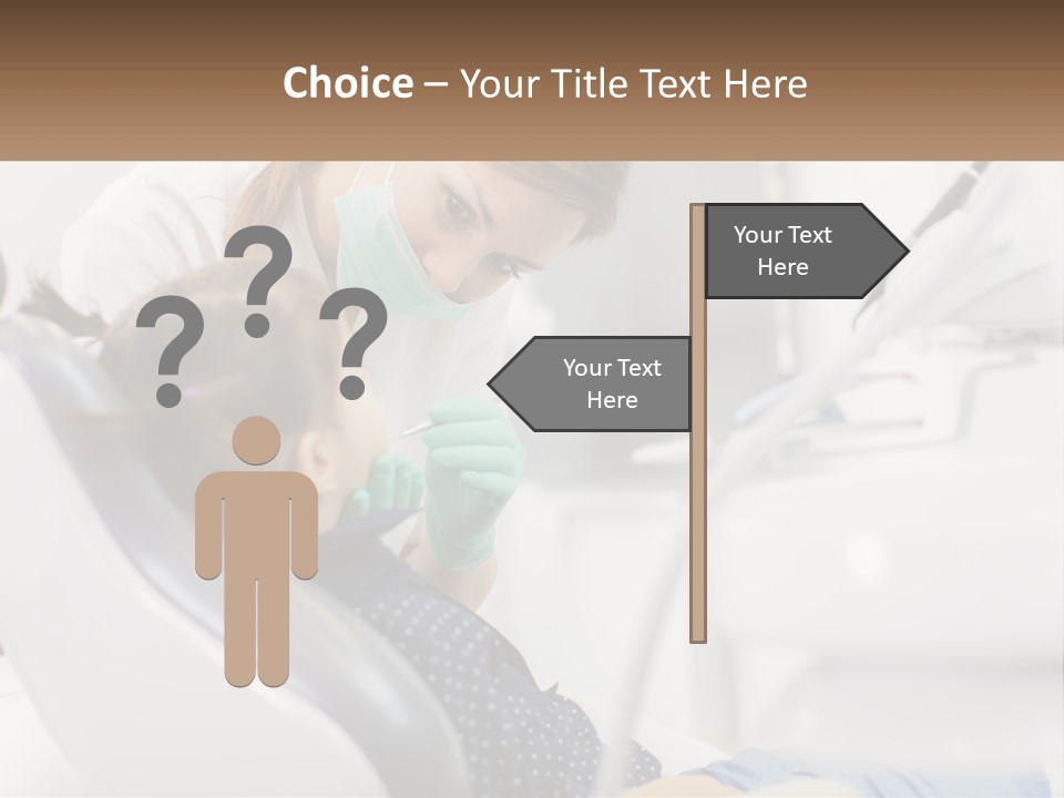 A Young Girl Getting Her Teeth Checked By A Dentist PowerPoint Template