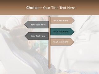 A Young Girl Getting Her Teeth Checked By A Dentist PowerPoint Template
