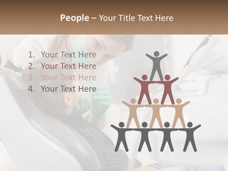 A Young Girl Getting Her Teeth Checked By A Dentist PowerPoint Template