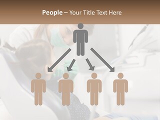 A Young Girl Getting Her Teeth Checked By A Dentist PowerPoint Template