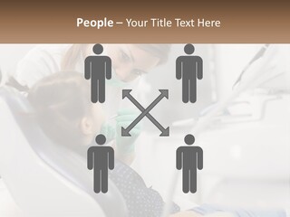 A Young Girl Getting Her Teeth Checked By A Dentist PowerPoint Template