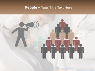 A Young Girl Getting Her Teeth Checked By A Dentist PowerPoint Template