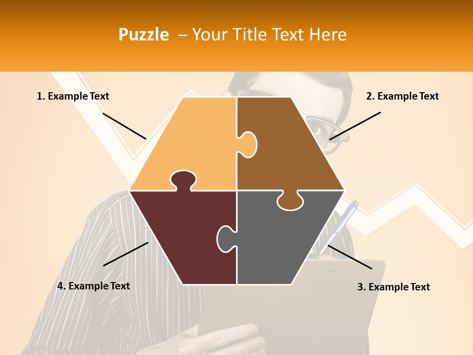 A Man Holding A Clipboard And Pen In His Hand PowerPoint Template