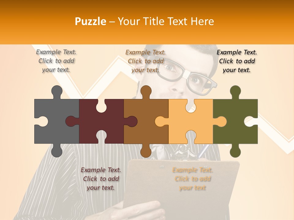 A Man Holding A Clipboard And Pen In His Hand PowerPoint Template