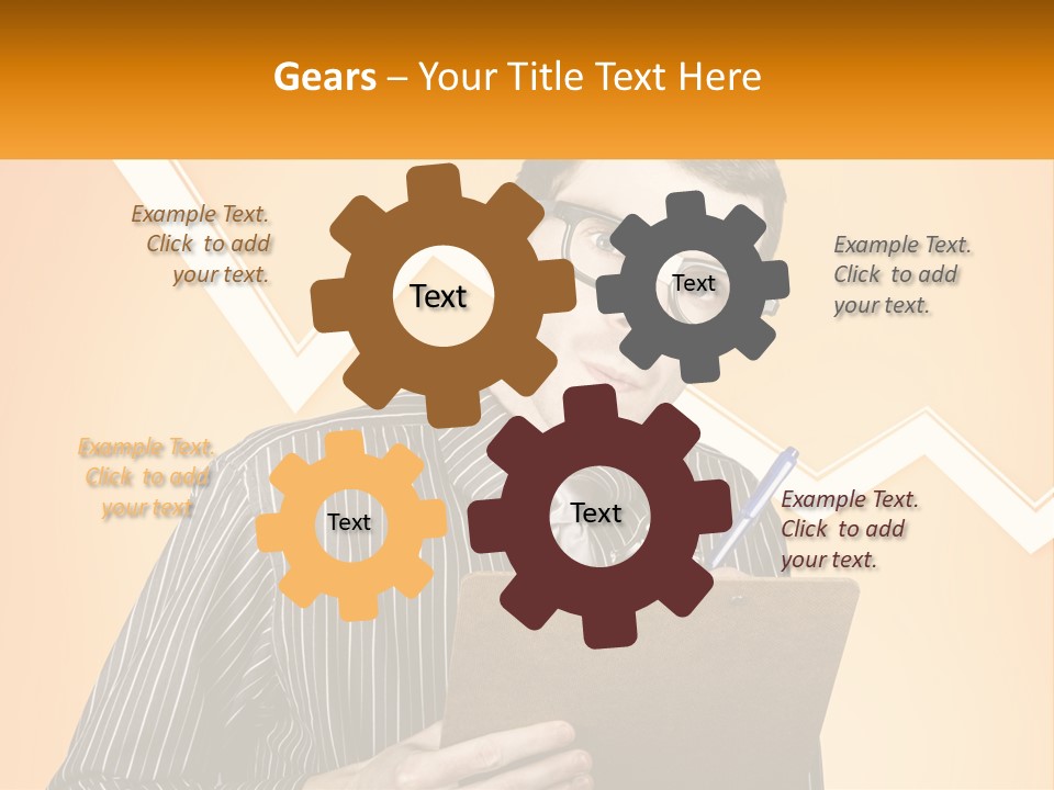 A Man Holding A Clipboard And Pen In His Hand PowerPoint Template