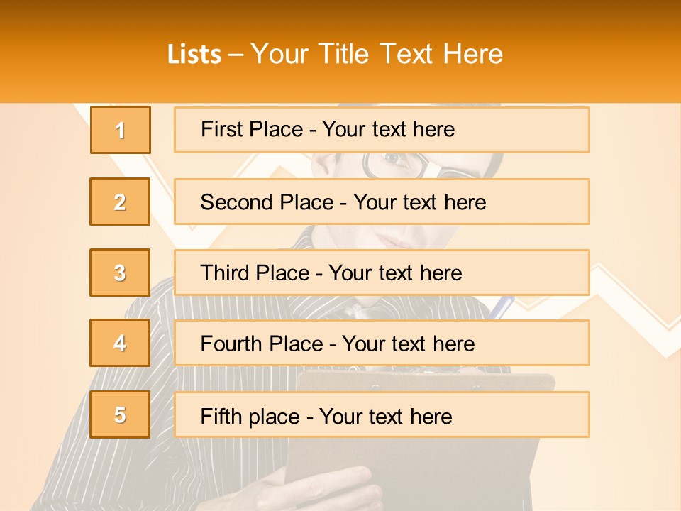 A Man Holding A Clipboard And Pen In His Hand PowerPoint Template